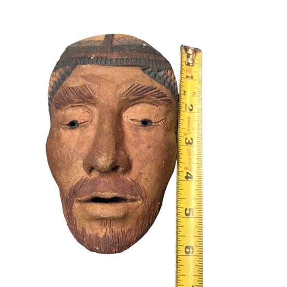 Vintage Southwestern Hand Sculpted Spirit Mask Hallmarked Birdsong Face Mask - Picture 11 of 11